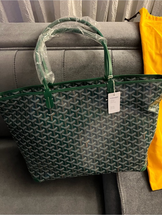 Goyard Handbags - Goyard Green Saint Louis PM Large Tote with Signature Chevron